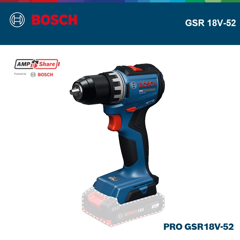 BOSCH GSR 18V-52 PRO Cordless  - đánh giá và giá Brushless Cordless Electric Drill 18V